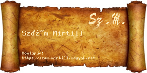 Szám Mirtill névjegykártya
